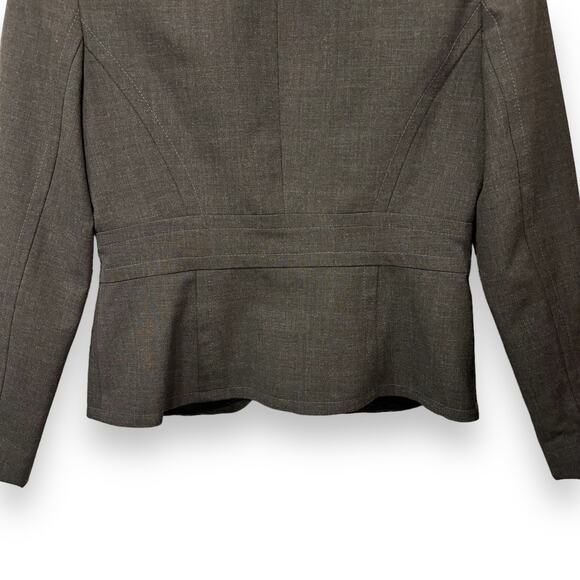 Trina Turk Cropped Single Button Blazer Size 6 Flattering Seaming Charcoal Gray - Picture 4 of 7